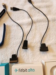 Lot Of 2 Fitbit Watches + Bands + Charging Cables + Boxes Need New Battery