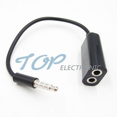 3.5mm Male To 2 Female Splitter Audio Stereo AUX Earphone Mic Adapter Connector
