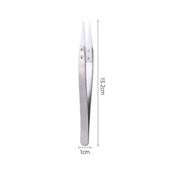 Stainless Steel Ceramic Tweezers Heat Resistant Non Conductive Ceramic tip