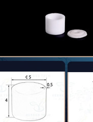 New 10pcs 43ul Alumina Ceramic Cylinder Crucible D5*H4mm+Lid