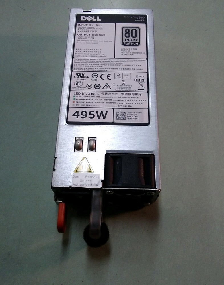 Dell Poweredge 495W PSU Power Supply F495E-S0 3GHW3 S-0495ADU00-101 REV A00