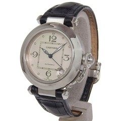 Cartier Watch Pasha C 2002 Christmas Limited Edition SS×Leather AT Silver Men’s