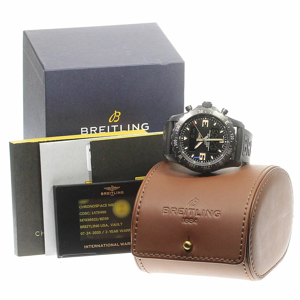 BREITLING aerospace Chronospace Military Quartz 47mm Black w/Box warranty Auth