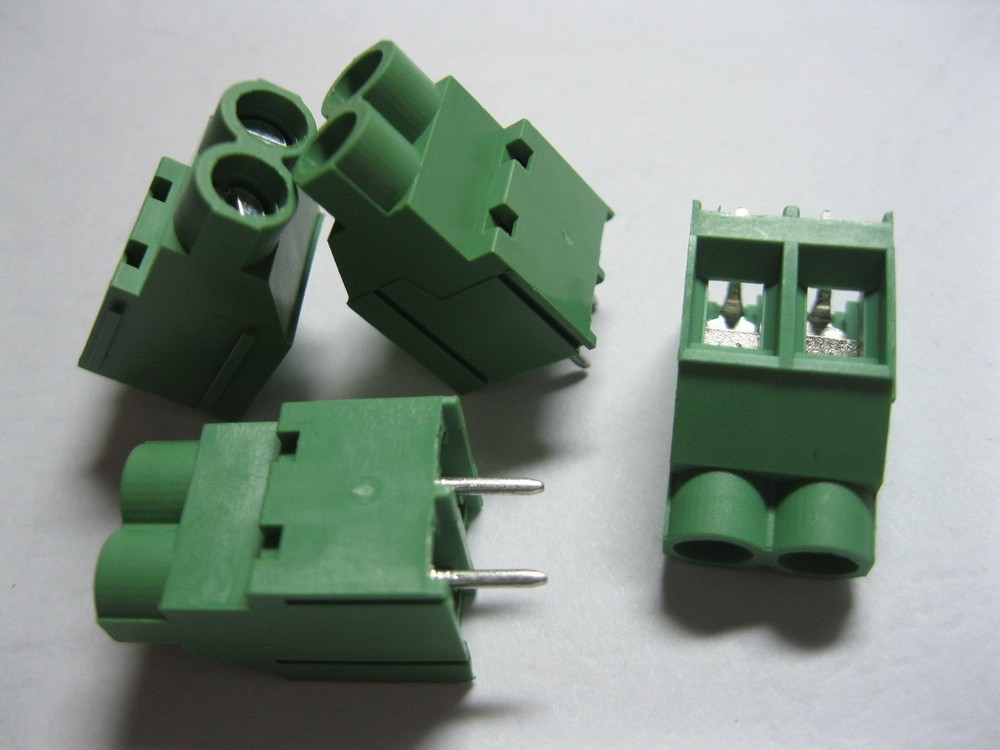 20 pcs Screw Terminal Block Connector 2 pin 6.35mm Green Wire Cage Type DC635