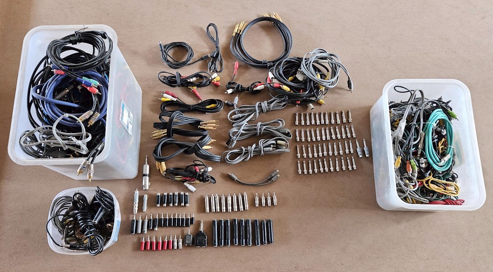 AUDIO CABLES & ADAPTERS GOLD MINE – RCA, TS, TRS, MINI Various Brands, Used
