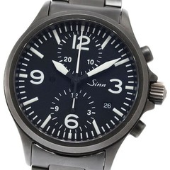 Sinn Watch 756 Date Chronograph Automatic Black Dial Stainless Steel Wristwatch