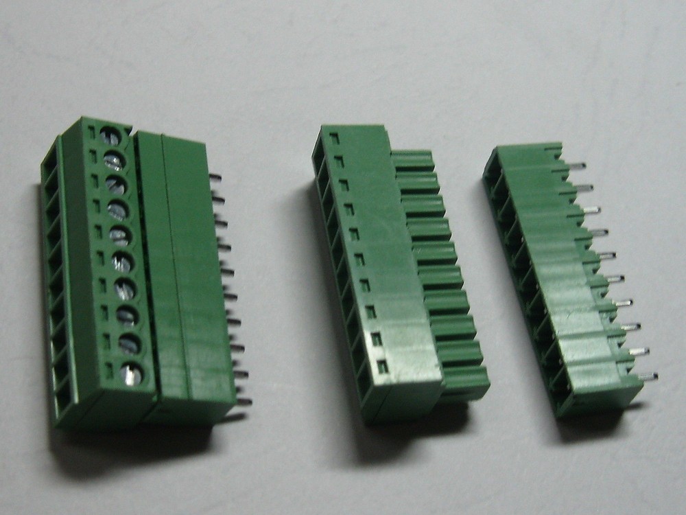 20 pcs 10pin/way Pitch 3.5mm Screw Terminal Block Connector Green Plugable Type