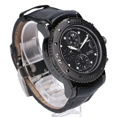 MONTBLANC Watch 104279 Sport Chronograph Date Leather Strap Automatic Black Mens