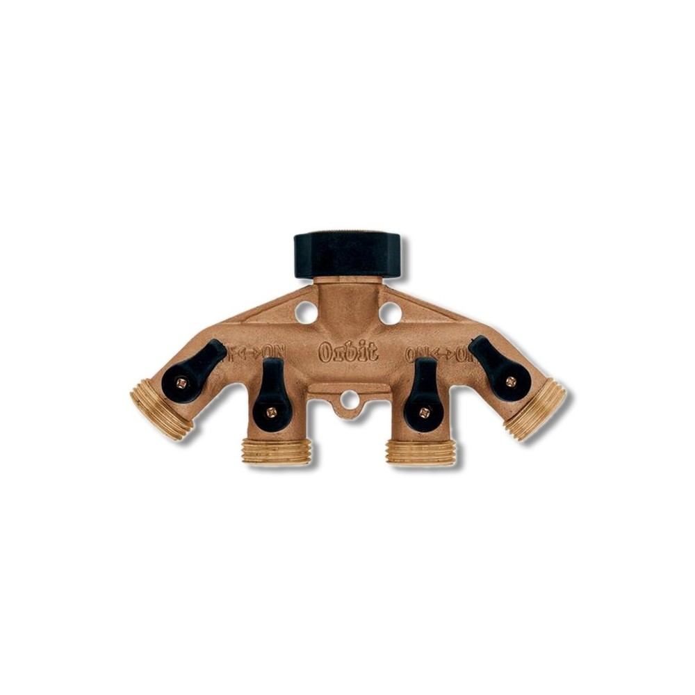 Orbit 3/4 in Brass Threaded Male Garden Hose Manifold 62010N
