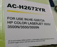 Ink Cartridge for HP color LaserJet 3500/3500N/3550, Yellow Ink