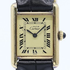 Cartier Must Tank 3034081 SV925 Manual Winding Ladies Watch Square Dial Auth