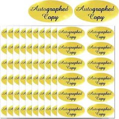 1008 PCS Autographed Copy Stickers – 1 x 2 Inch Oval Gold Foil Labels Gold