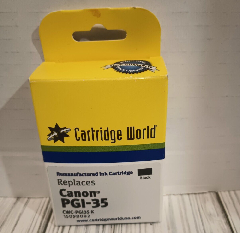 NEW SEALED CARTRIDGE WORLD BLACK INK CARTRIDGE CWC-PG135 K FOR CANON PGI-35