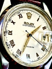 ROLEX Oysterdate Alpha Style Blued Steel Red Black Cream