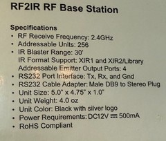 Xantech Hand-Held LCD Remote Control XTR39 & RF Base Station RF2IR