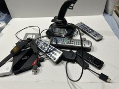 Electronics Junk Drawer Lot Logitech Joystick Amazon Fire Remotes & More