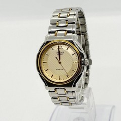 SEIKO Watch CREDOR 4M71-0A10 Kinetic Auto Quartz Silver Gold Unisex Working Auth