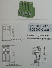 20 pcs 4pin 3.81mm Screw Terminal Block Connector Green Pluggable straight-pin
