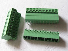 20 pcs Angle 90° 10 pin 3.5mm Screw Terminal Block Connector Plugable Type Green