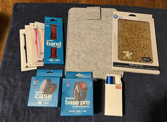 miscellaneous electronic accessories lot(watch bands,tablet/ipad case,power bank