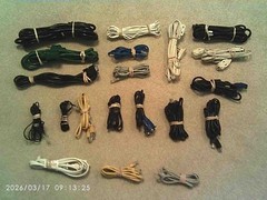 20 EXT CORDS; ELECT 3 & 2 PRONG; COMPUTER HDMI, VGA, ETHERNET, TELEPHONE