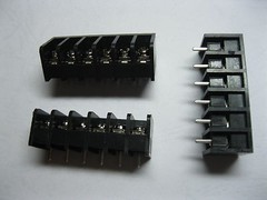 20 pcs Screw Terminal Block Connector 6 pin 8.25mm Barrier Type Black DC39B New