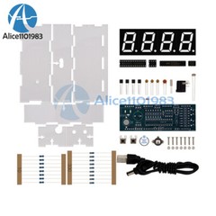 DC 5V Digital White LED 4-digit DIY Electronic Clock Temperature Thermometer