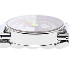 Alain Silberstein 24 Hours Automatic Date Mens Watch SS 35mm White Black Dial