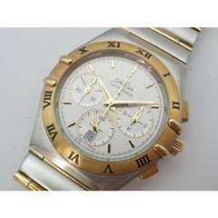 OMEGA Watch Constellation 1242.30 Chronograph 18K Yellow Gold SS Quartz Men’s