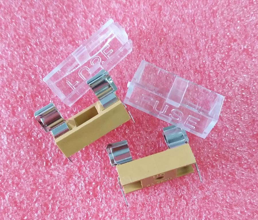 10PCS Fuse Holder With Transparent Lid 5X20mm FUSE Glass Ceramic Tube Fuse Box