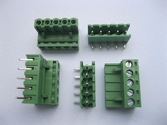 6 pcs Angle 5 pin/way 5.08mm Screw Terminal Block Connector Green Plugbale Type