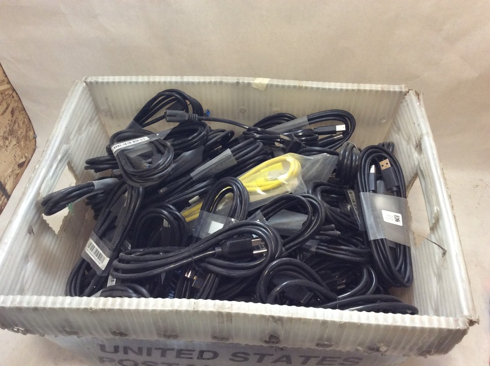 Lot of Assorted Cables – Mostly USB 3.0 A-B and Standard 3-Prong Power Cables-PP