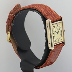 Cartier Must Tank 3205567 SV925 Quartz Square Dial Ladies Watch Accessary Auth