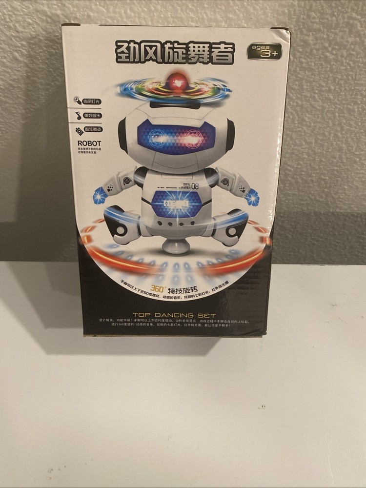 Dancing Robot Toys Musical and Colorful Flashing Lights Spin Robot Toy, Age 3+