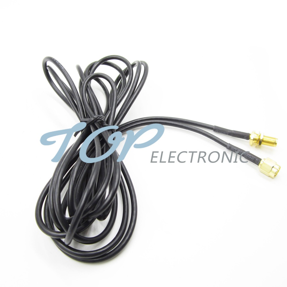 2PCS 2.8m Antenna RP-SMA Extension Cable for Wi-Fi Router Cord Extender Wifi New