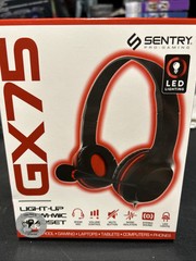 Sentry Pro Gaming Head Phones GX75 LED Light Up Set and mic Red New In Box
