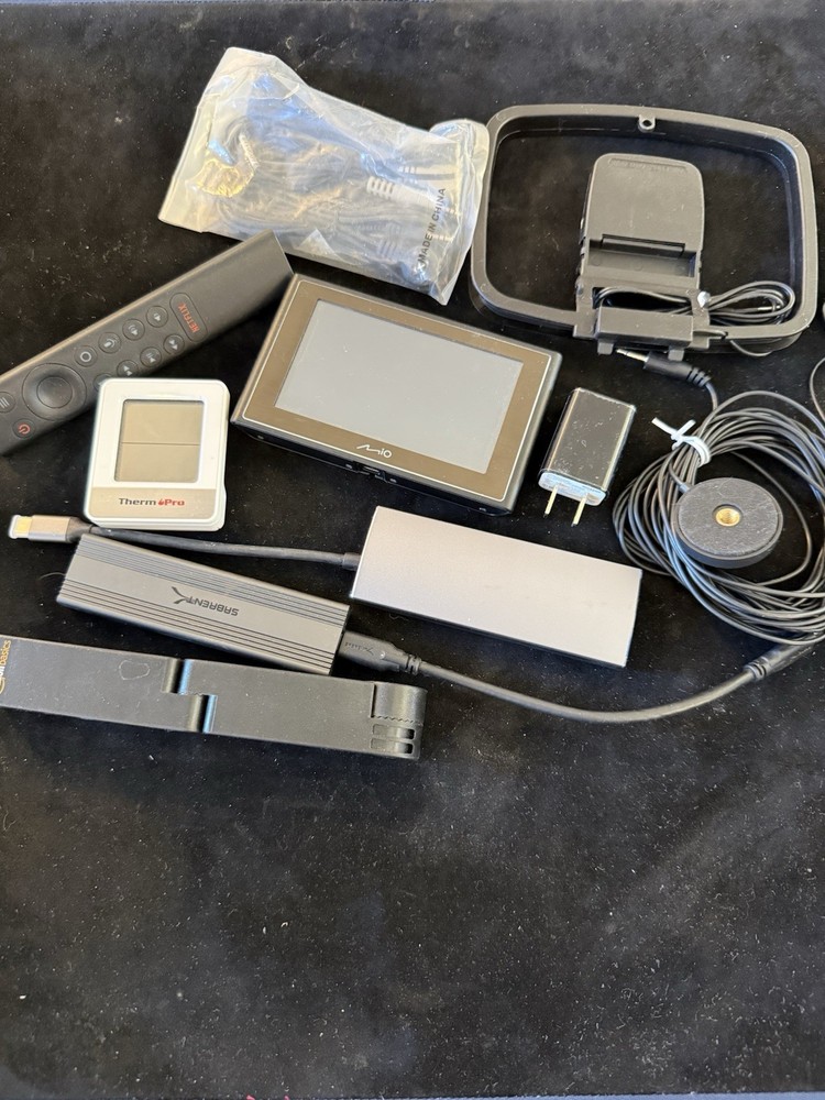 Electronics Lot Mio N179 GPS ThermoPro Sabrent USB Hub Remote Untested
