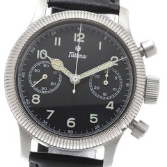 TUTIMA 1941 Flieger Chronograph Manual Mens Watch Black Dial Stainless Steel