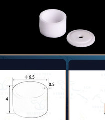 New 10pcs 83ul Alumina Ceramic Cylinder Crucible D6.5*H4mm+Lid