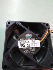 Cooler Master A7025-54BB-3AN-P1 12V 0.43A 3wire cooling fan