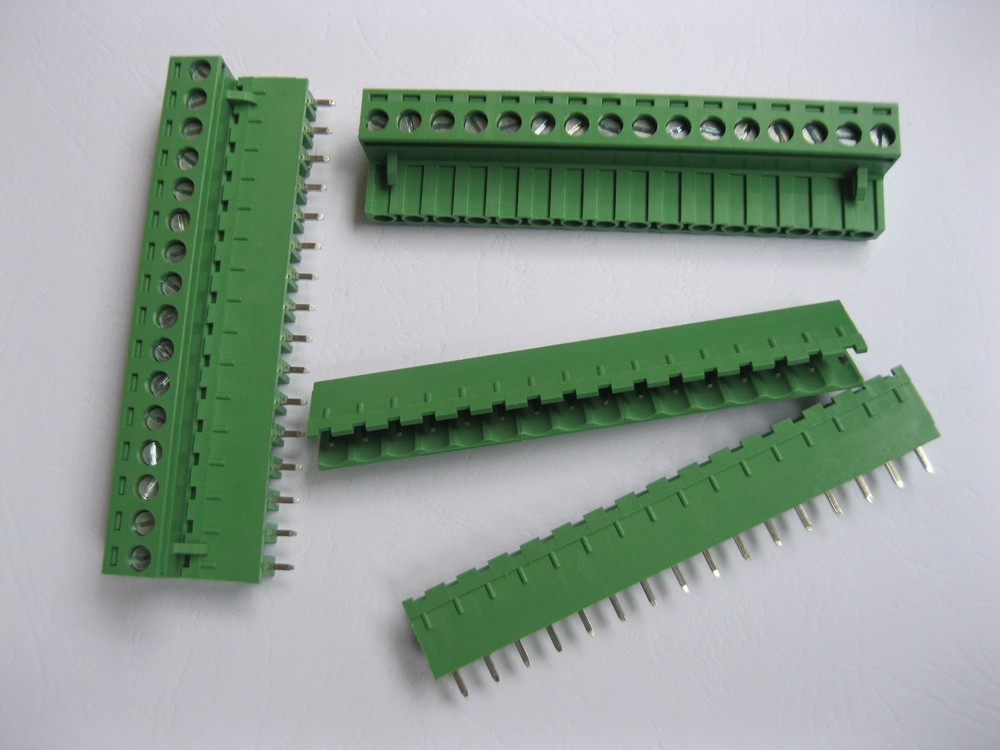 6 pcs 16 pin/way 5.08mm Screw Terminal Block Connector Green Pluggable Type