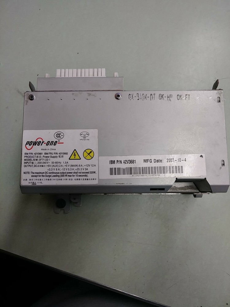 POWER ONE IBM P/N 42V3681 225W 3F71-22-1