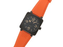 Bell & Ross BR01-92 HERI-CA Heritage Black Dial Orange Index Automatic Watch