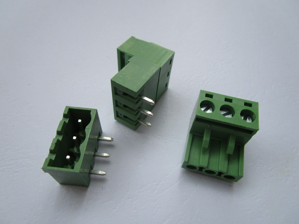 10 pcs Close Angle 3pin 5.08mm Screw Terminal Block Connector Pluggbale Type New
