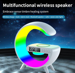 Multifunction Wireless Charger Pad Stand Speaker TF RGB Night Light 15W