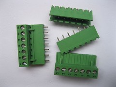 6 pcs 7 pin/way 5.08mm Screw Terminal Block Connector Green Pluggable Type
