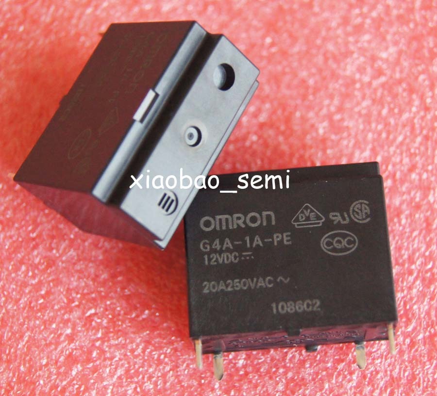 2PCS G4A-1A-PE-12VDC 4pins 12V 20A 250VAC Original OMRON Relay