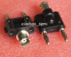 1pcs BNC female jack to two dual 4mm Banana binding male connector 1F2M Adapter