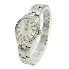 ROLEX Oyster Perpetual Date Silver Dial Antique SS Ladies Automatic Watch 6516