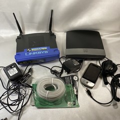 Junk Drawer Electronics Lot Linksys Router HTC Cell Phone Chargers Battery More